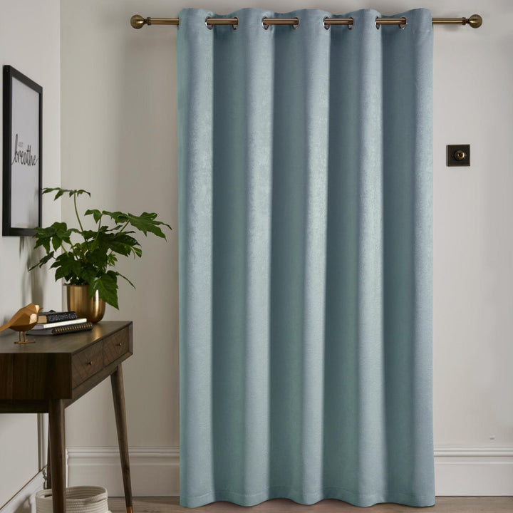 Strata Thermal Dim Out Eyelet Door Curtain Duck Egg - Ideal