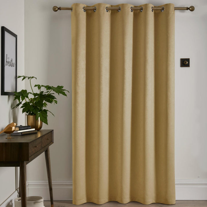 Strata Thermal Dim Out Eyelet Door Curtain Ochre - Ideal