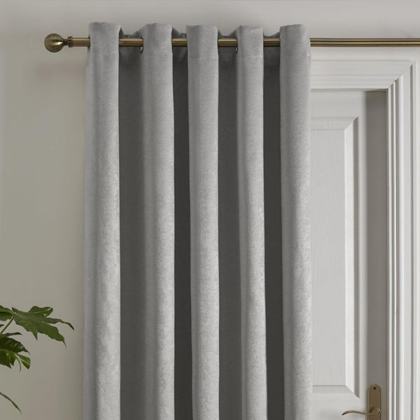 Strata Thermal Dim Out Eyelet Door Curtain Silver - Ideal