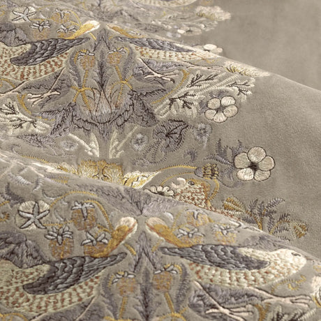 Strawberry Thief Embroidery Biscuit Velvet Thermal Blackout Dimout Pencil Pleat Curtains - additional product view 5