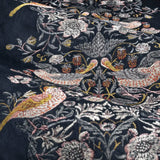 Strawberry Thief Embroidery Indigo Velvet Thermal Blackout Dimout Pencil Pleat Curtains - additional product view 5