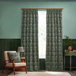 Strawberry Thief Jacquard Forest Green Thermal Dimout Pencil Pleat Curtains - additional product view 2