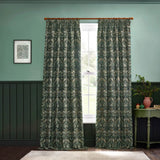 Strawberry Thief Jacquard Forest Green Thermal Dimout Pencil Pleat Curtains - additional product view 6