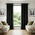 Supersoft Thermal Dim Out Lined Eyelet Curtains - Black