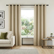 Supersoft Thermal Dim Out Lined Eyelet Curtains - Beige