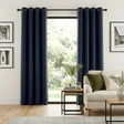 Supersoft Thermal Dim Out Lined Eyelet Curtains - Navy