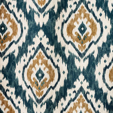 Pineapple Elephant Suri Geo 46x54 Inch Lined Eyelet Curtains Two Panels Teal Green