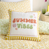 Fusion Summer Vibes Embroidered Cotton Filled Cushion