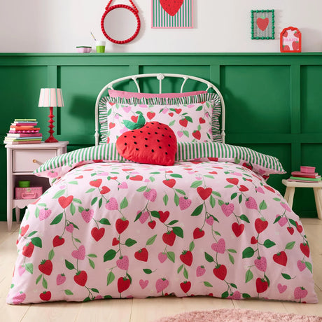 Bedlam Strawberry Shaped Kids Filled Cushion Red 3