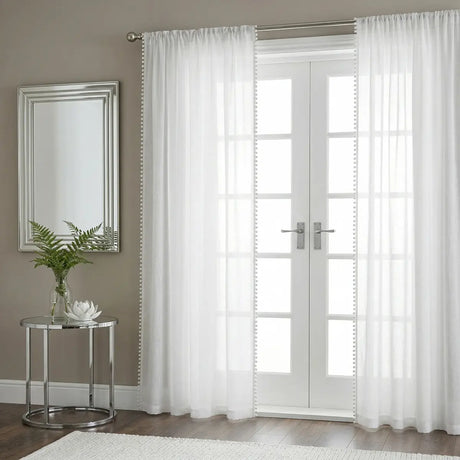 Tahiti Linen Slot Top Voile Curtain Panel 2