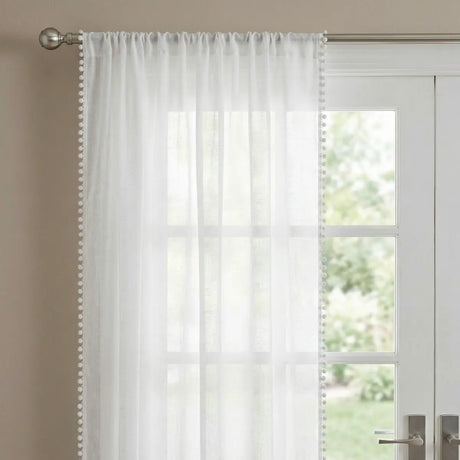 Tahiti Linen Slot Top Voile Curtain Panel 3