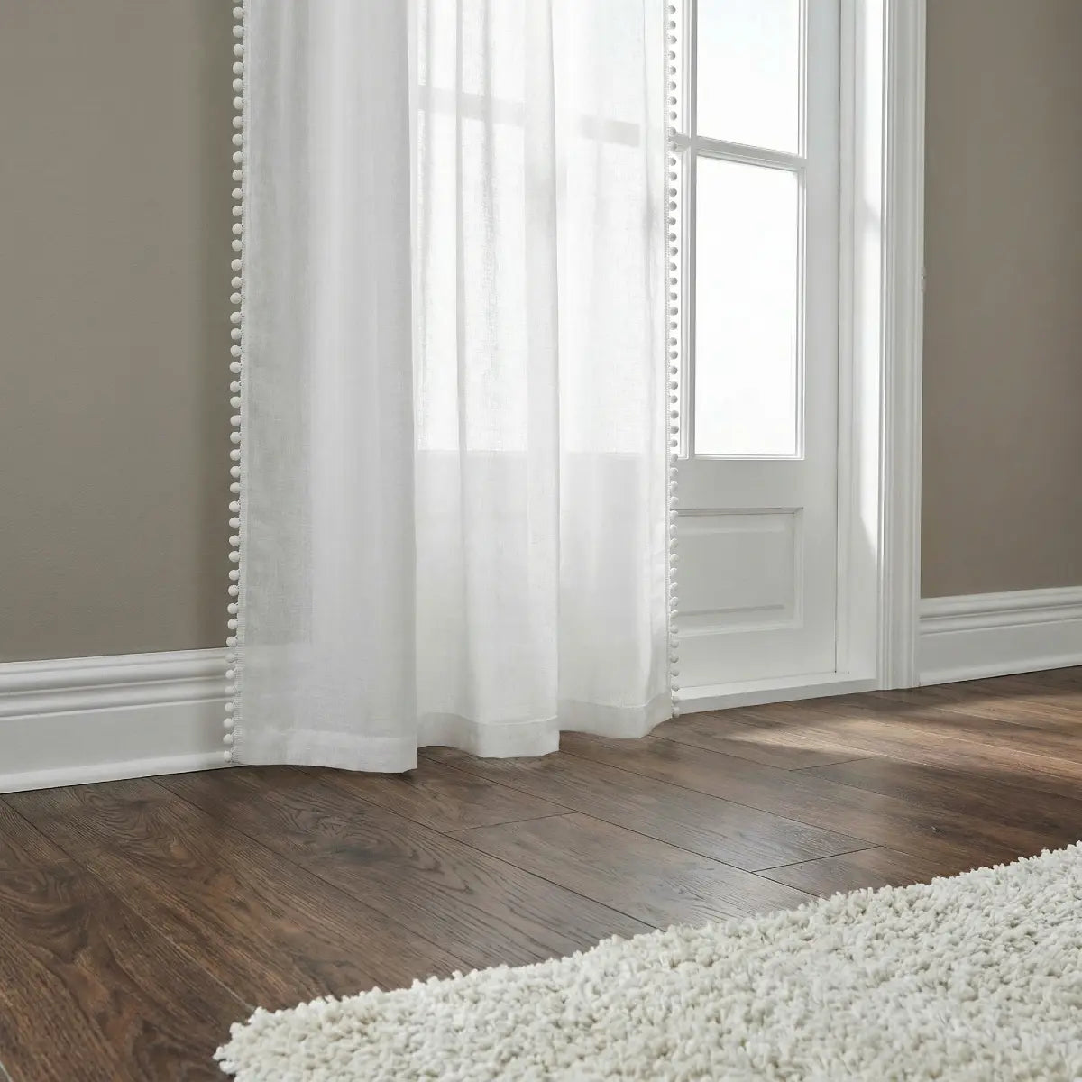 Tahiti Linen Slot Top Voile Curtain Panel 4