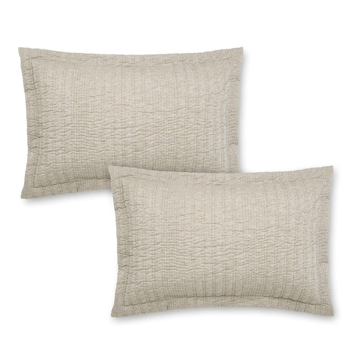 Tamba Jersey Stripe Oxford Pillowcase Pair Natural - Ideal