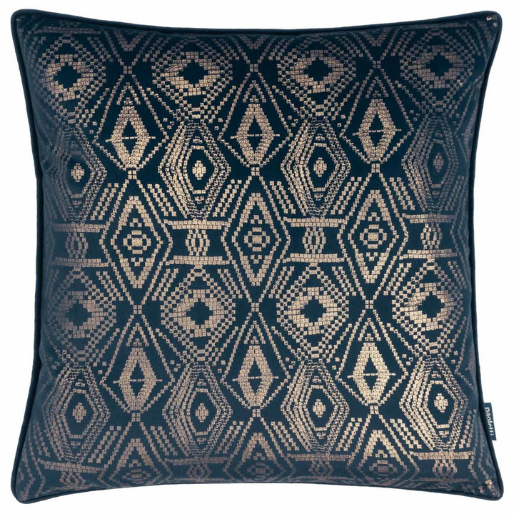 Tayanna Navy Metallic Velvet Cushion Cover 20" x 20" - Ideal