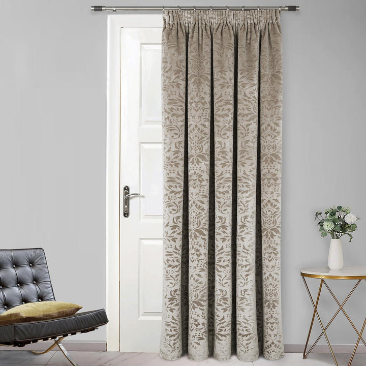 Taylor Damask Thermal Door Curtain Natural - Ideal