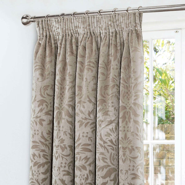 Taylor Damask Thermal Tape Top Curtains Natural - Ideal