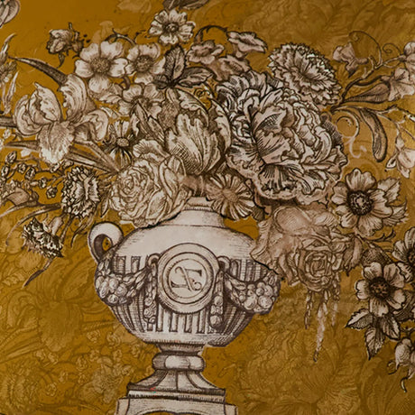 Laurence Llewelyn-Bowen Tuscan Holiday Floral Urn Ochre Filled Cushion 3
