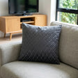 Temple Velvet Cushion Cover 18" x 18" - Charcoal