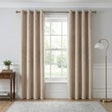 Temple Velvet Blackout Eyelet Ring Top Curtains - Latte