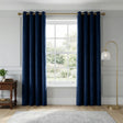 Temple Velvet Blackout Eyelet Ring Top Curtains - Navy