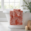 Matteo Leaf Jacquard 550gsm Cotton Bathroom Towel - Terracotta