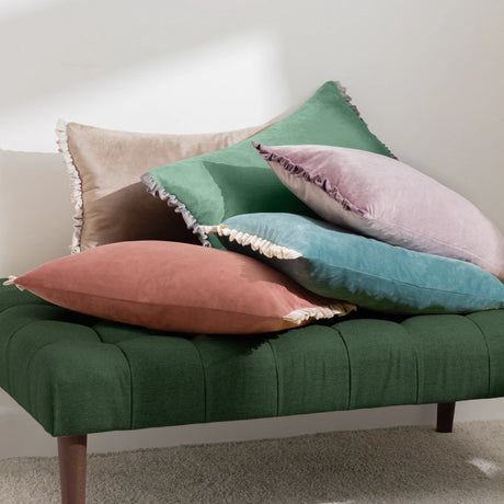 Tilly Velvet Sage + Grey Cushion Cover 30cm x 50cm - additional product view 4