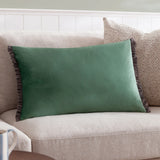 Tilly Velvet Sage + Grey Cushion Cover or Filled Cushion - additional product view 1