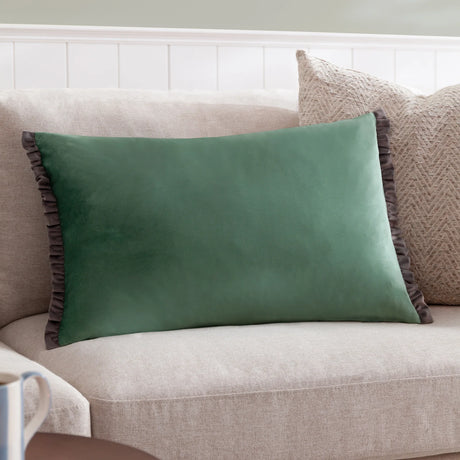 Tilly Velvet Sage + Grey Cushion Cover or Filled Cushion - additional product view 1