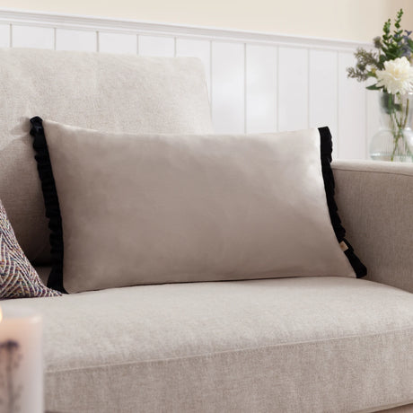 Tilly Velvet Lace / Black Cushion Cover or Filled Cushion - additional product view 1