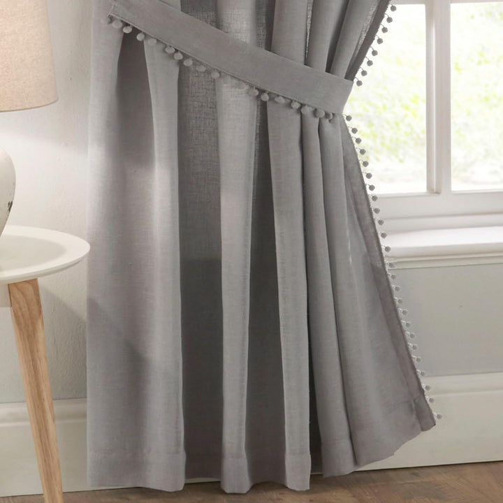 Tobago Tape Top Voile Curtains Grey 46" x 54" - Ideal