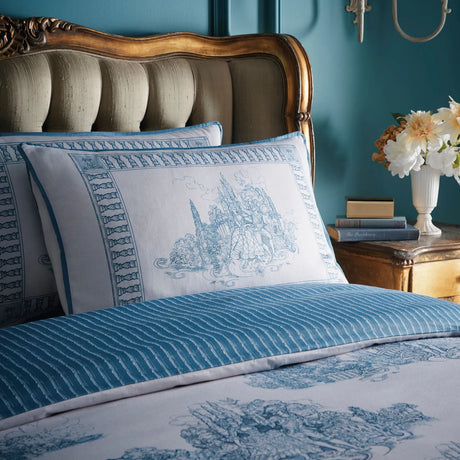 Tuscan Toile Blue 100% Cotton Duvet Cover Set - product image 2