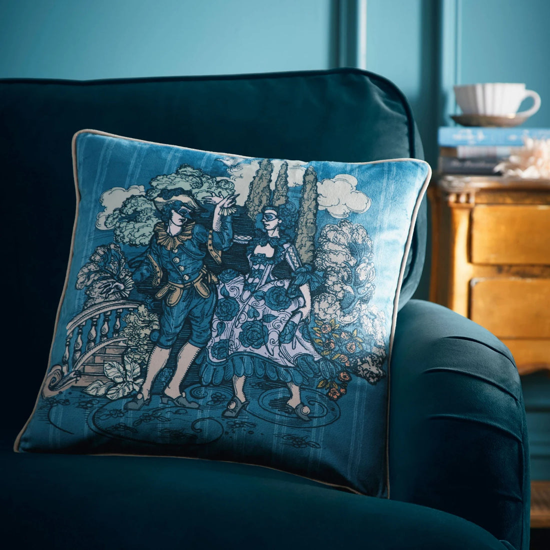 Tuscan Toile Blue Cushion 43 x 43cm