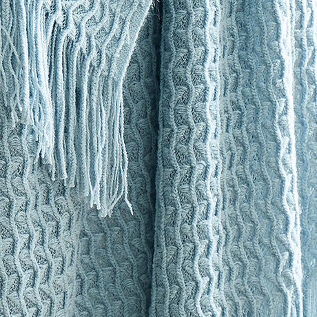 Appletree Loft Textured Knit Throw Soft Acrylic Blue 130cm x 180cm 3