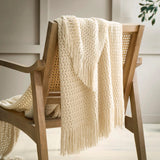 Appletree Loft Textured Knit Throw Soft Acrylic Blue 130cm x 180cm 5