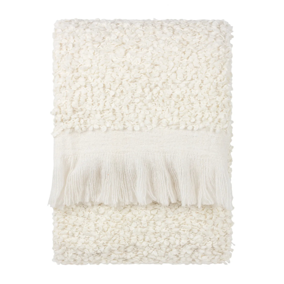 Ulsmere Boucle Fringed Throw Ecru 130 x 180cm
