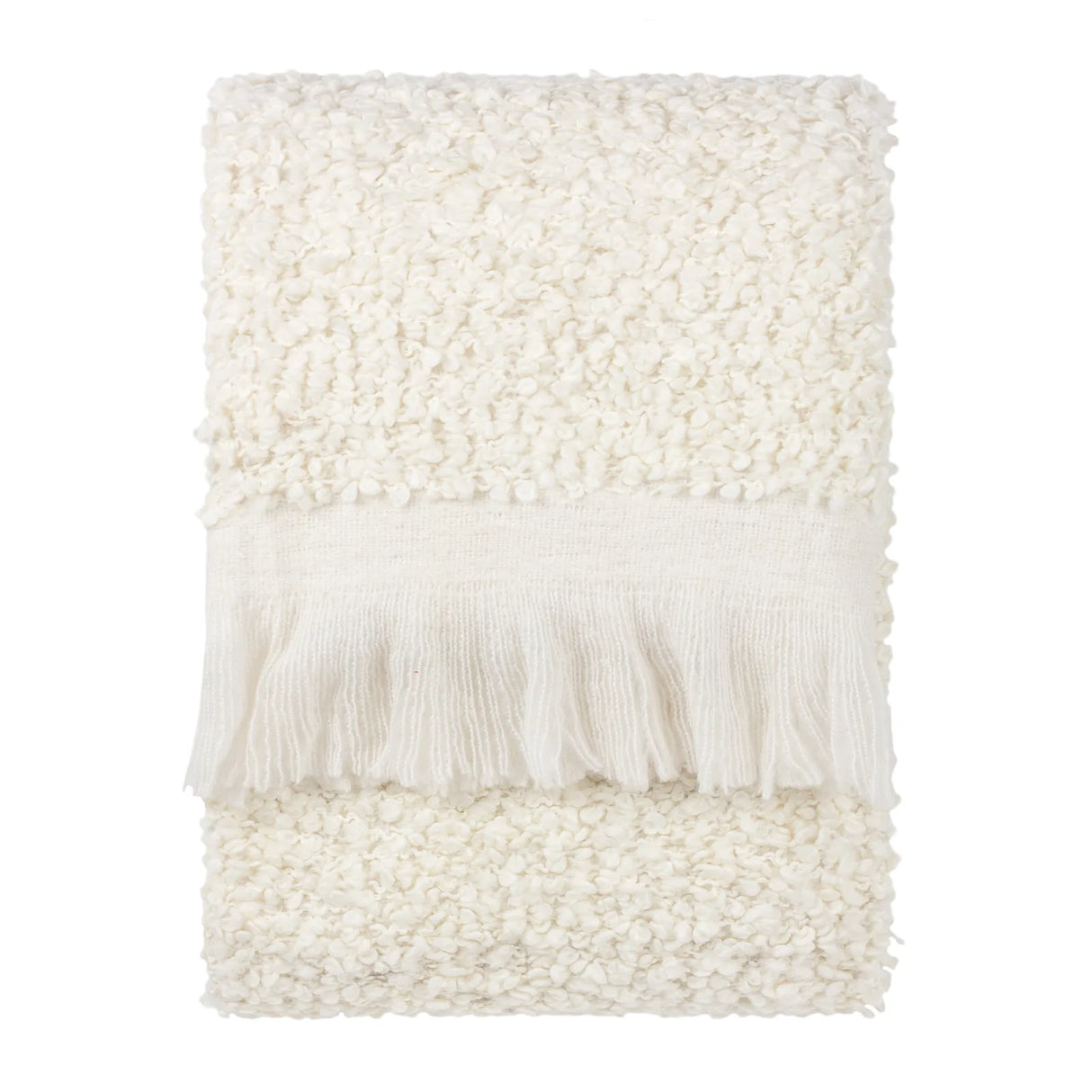 Ulsmere Boucle Fringed Throw Ecru 130 x 180cm - image 2