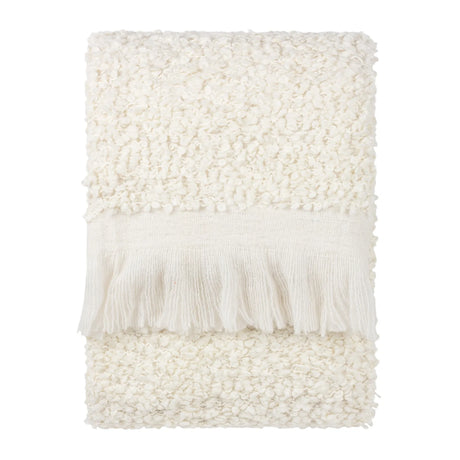 Ulsmere Boucle Fringed Throw Ecru 130 x 180cm - image 2