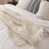 Ulsmere Boucle Fringed Throw Ecru 130 x 180cm - image 6