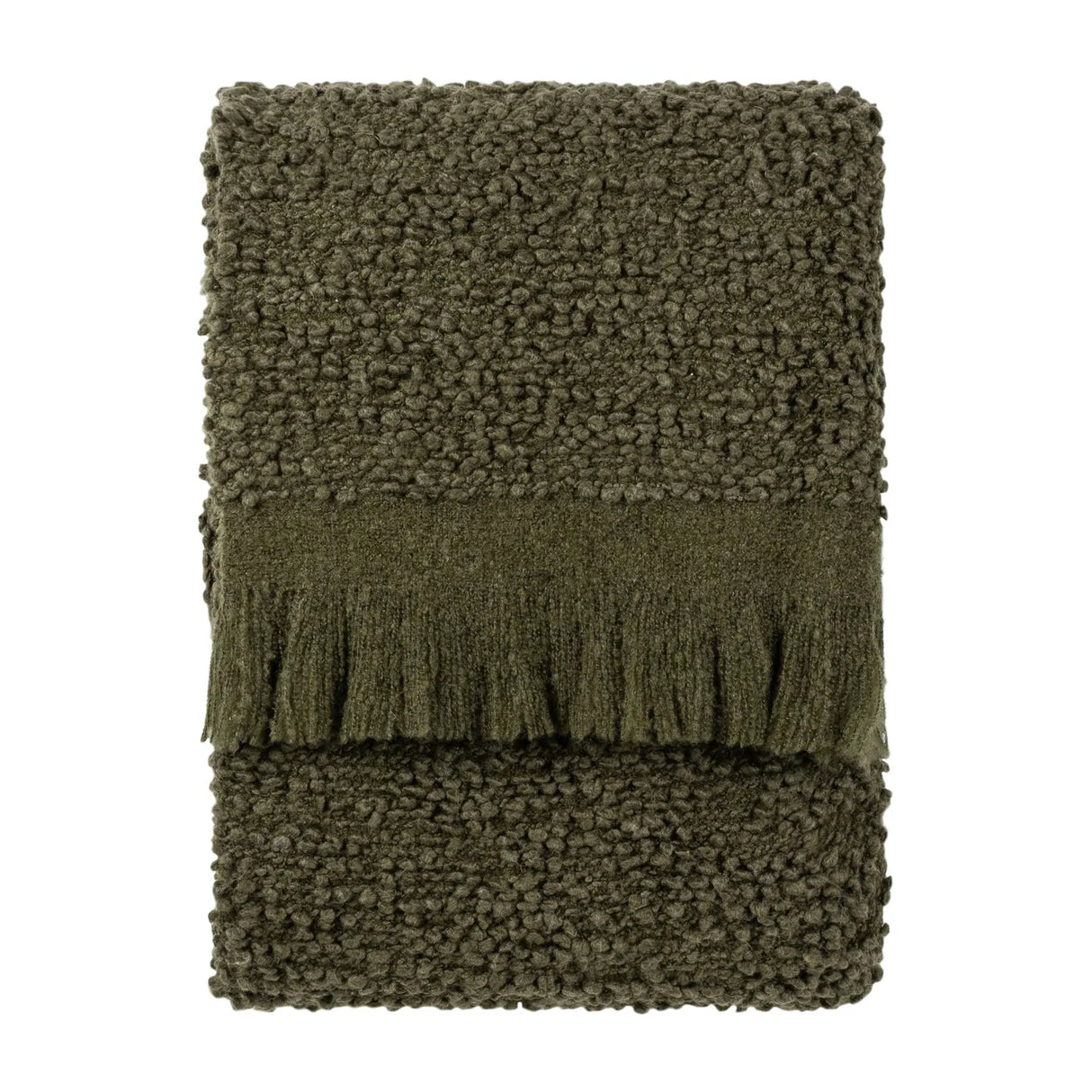 Ulsmere Boucle Fringed Throw Lichen 130 x 180cm - image 2