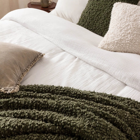 Ulsmere Boucle Fringed Throw Lichen 130 x 180cm - image 6