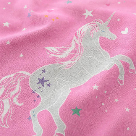 Macro close-up of the duvet cover fabric on the Unicorn Glow In The Dark Kids Duvet Cover Set