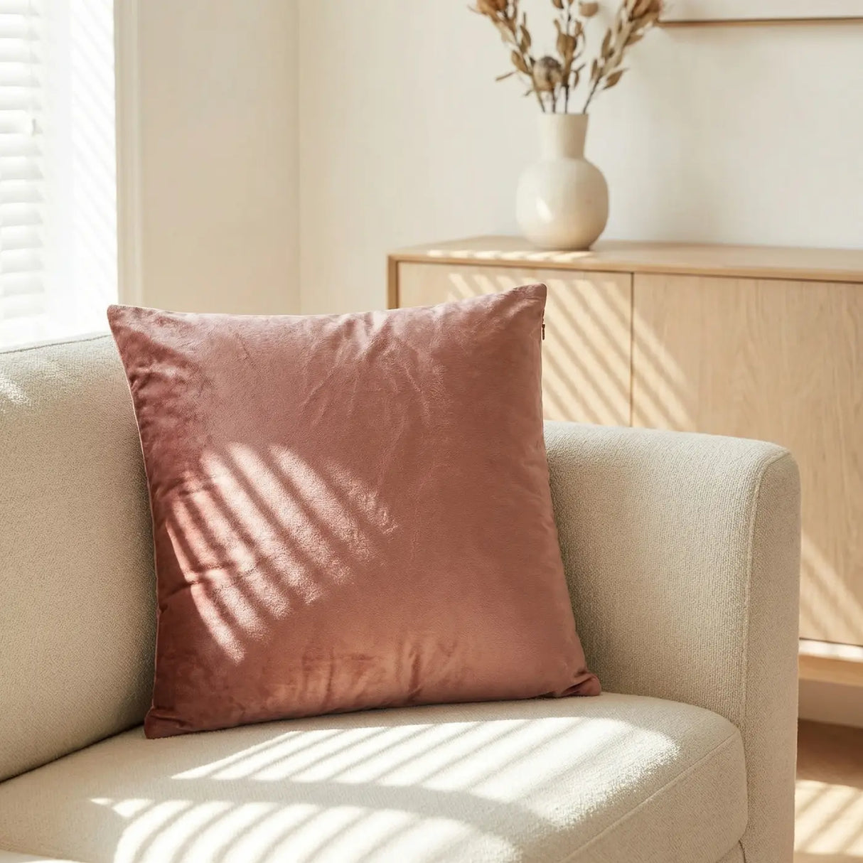 Velvet Soft Touch Cushion Cover 18" x 18" - Blush
