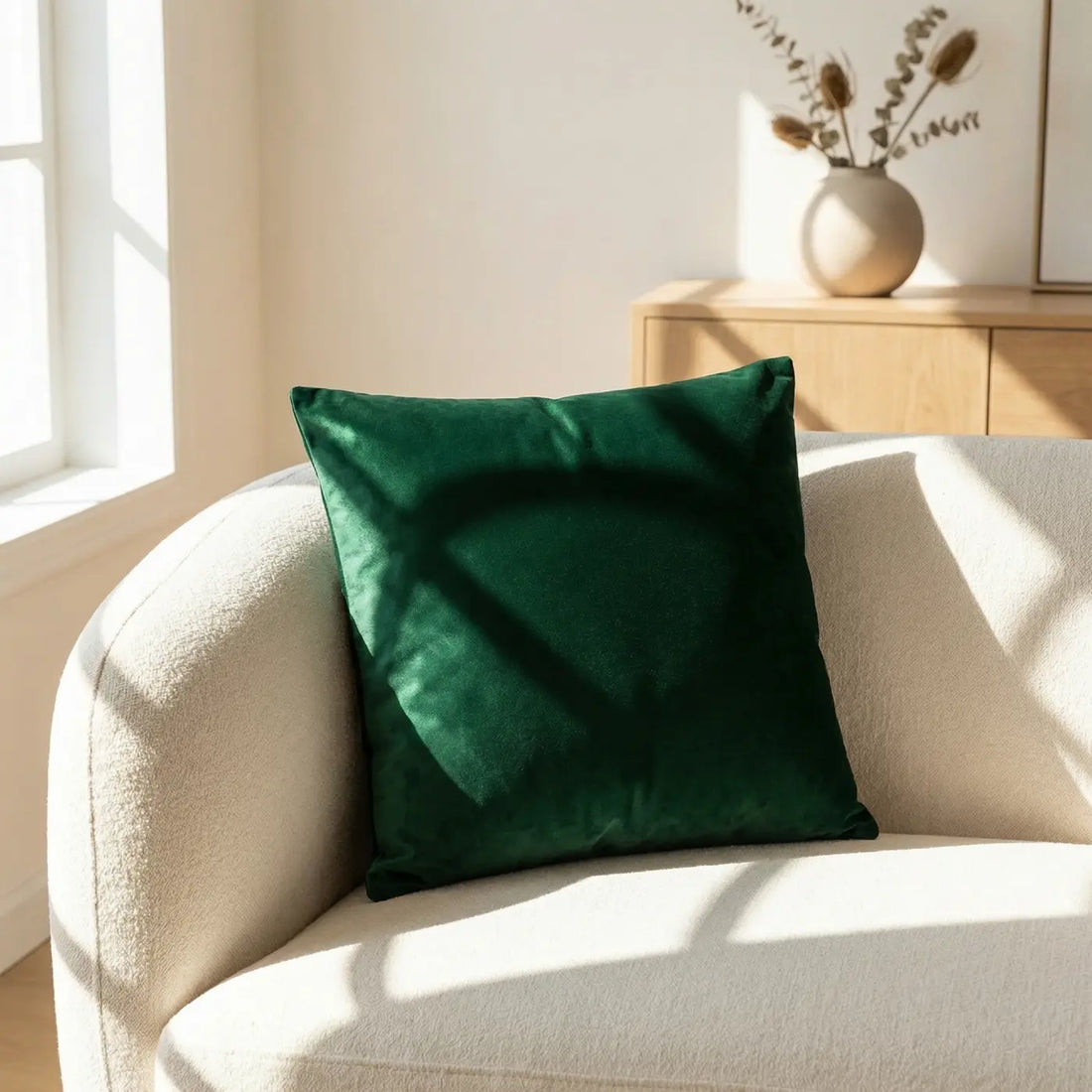 Soft Touch Velvet Green Cushion Cover 45cm x 45cm