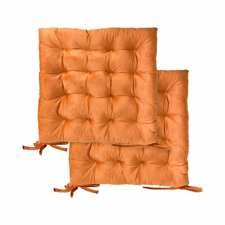 Velvet Holland Seat Pad Burnt Orange 16x16" (40x40cm) - Ideal