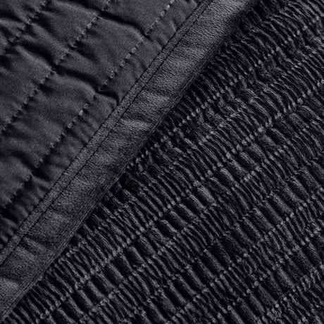 Catherine Lansfield Velvet Pinsonic Quilted 220x220cm Bedspread Black