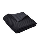 Catherine Lansfield Velvet Pinsonic Quilted 220x220cm Bedspread Black