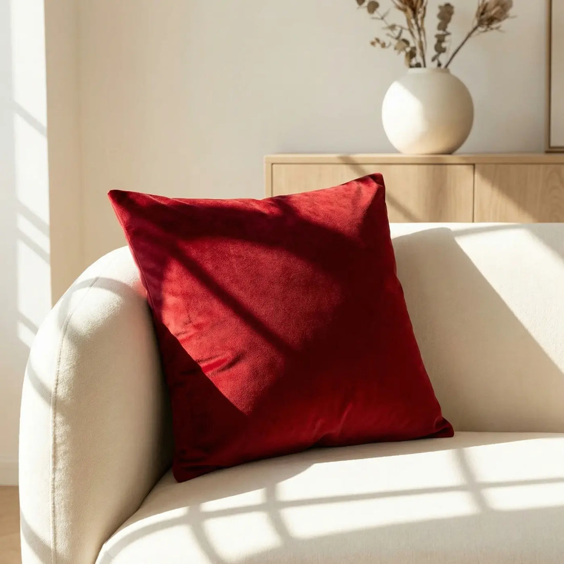 Soft Touch Velvet Red Cushion Cover 45cm x 45cm
