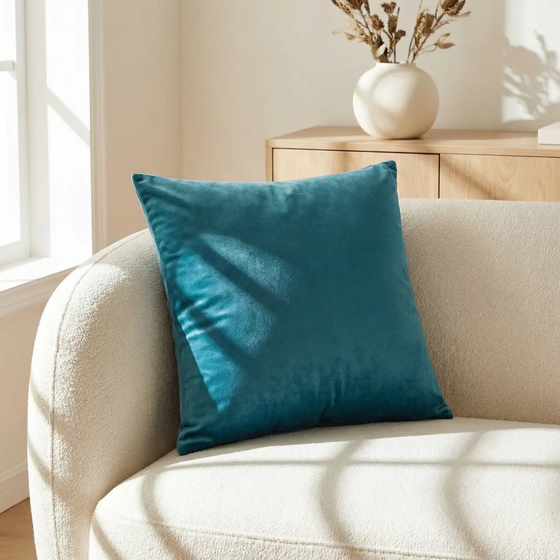 Soft Touch Velvet Teal Cushion Cover 45cm x 45cm