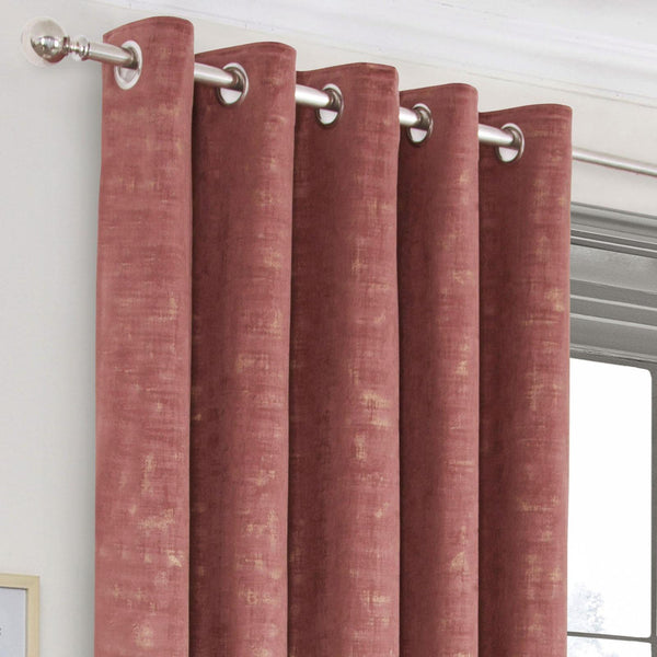 Venice Metallic Thermal Eyelet Curtains Heather - Ideal