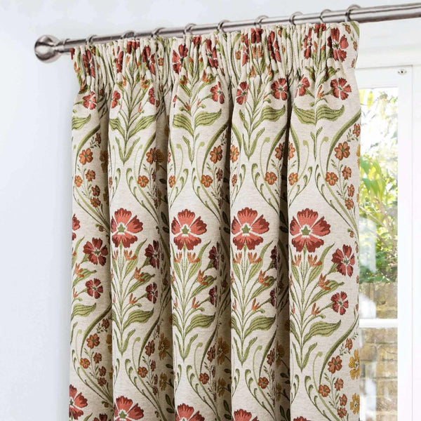 Vermont Tapestry Tape Top Curtains Terracotta - Ideal